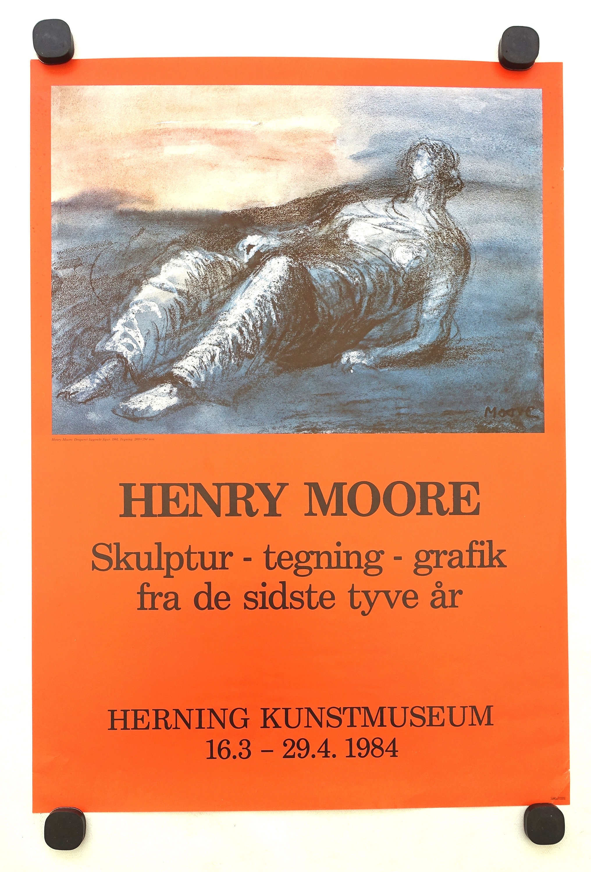 Henry Moore Vintage 1984 French Art Exhibition Poster Henry Moore Vintage 1984 French Art Exhibition Poster