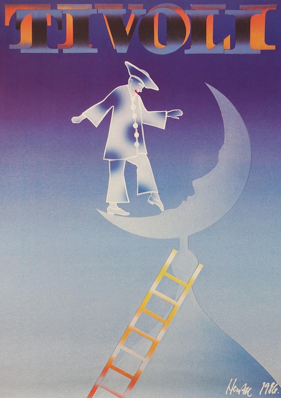 1986 Tivoli Gardens by Peter Hentze - Original Vintage Poster - Etsy