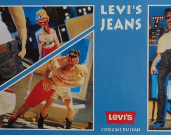くまごろう:Levi's 販促 ポスター ビンテージ（額セット） Amazon.co.jp: Levis リーバイス 木枠 ポスター 販促 ノベルティ