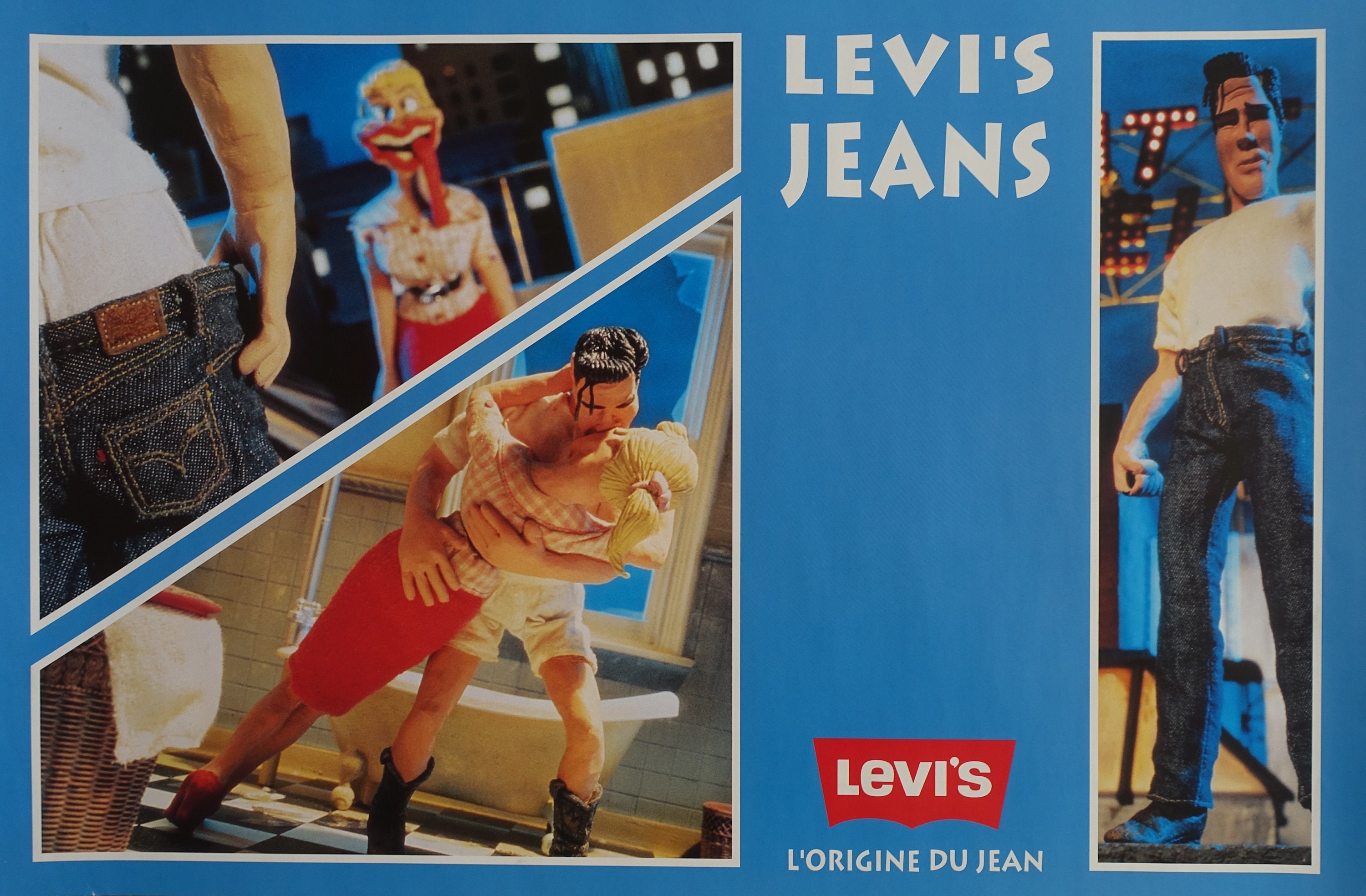1990s Levi's Jeans Advertisement - Original Vintage Poster 1990s Levi's Jeans Advertisement - Original Vintage Poster