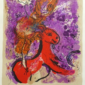 Cartel de la exposición Chagall de 1960 Charlottenborg - Cartel vintage original