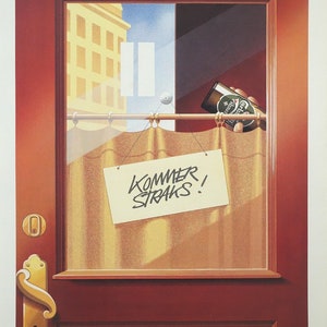 1980s Carlsberg Beer Ad by Joe Petagno (closed bar) - Original Vintage Poster