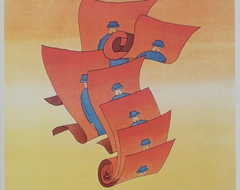 1977 Folon Festival Avignon - Original Vintage Poster
