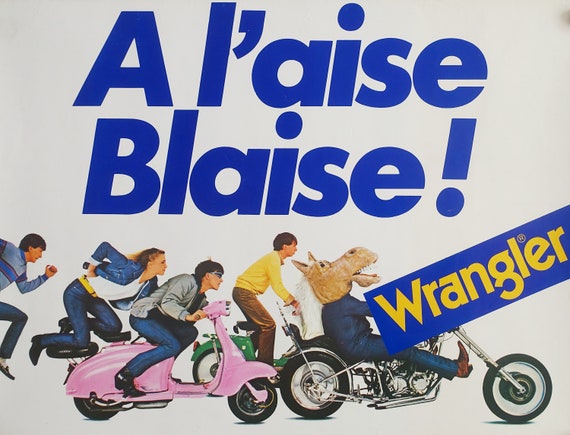 1980 年代の Wrangler 広告 - オリジナル ビンテージ ポスター - Etsy 日本