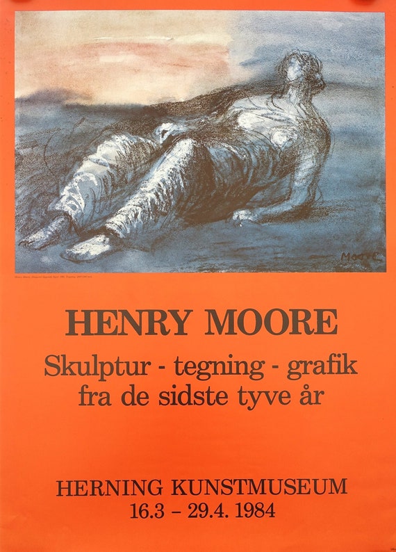 Henry Moore Vintage 1984 French Art Exhibition Poster Henry Moore Vintage 1984 French Art Exhibition Poster