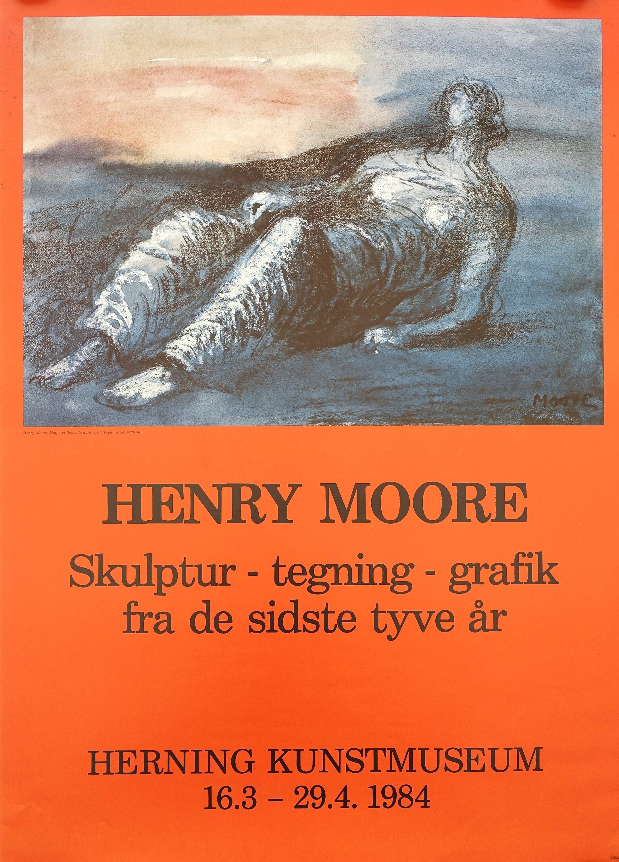 Henry Moore Vintage 1984 French Art Exhibition Poster Henry Moore Vintage 1984 French Art Exhibition Poster