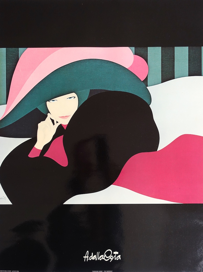 1980 Fashion Poster The Temptress by Amleto Dalla Costa Original Vintage Poster
