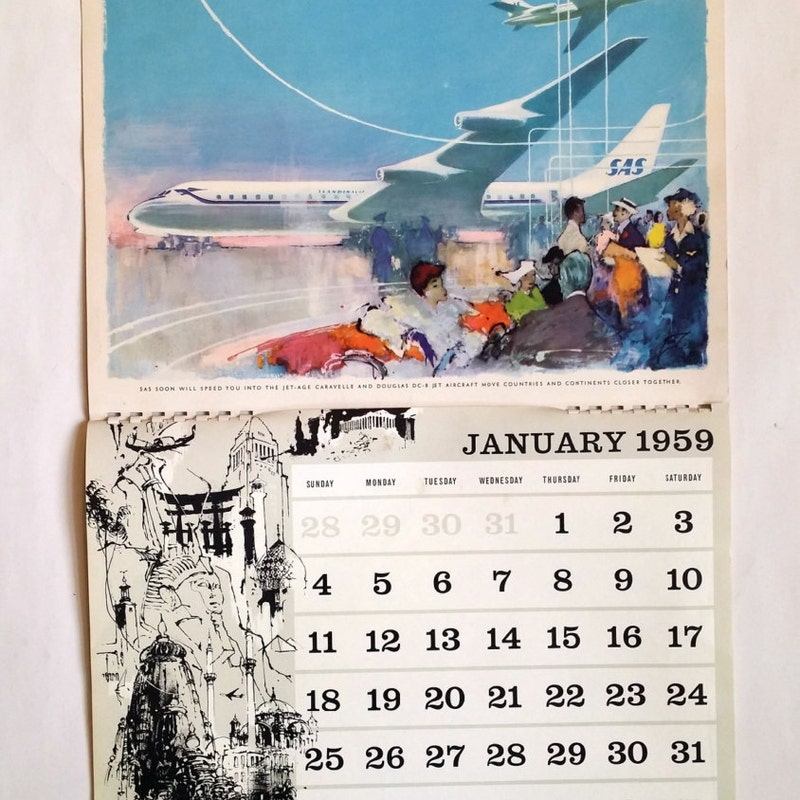 1958 Calendar - Etsy