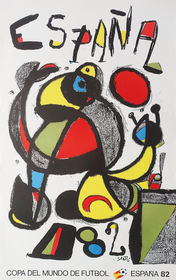 【希少】ジョアンミロ　1982年サッカーワールドカップポスター　Espana 1982 World Cup Spain by Miro - Soccer/football Championship