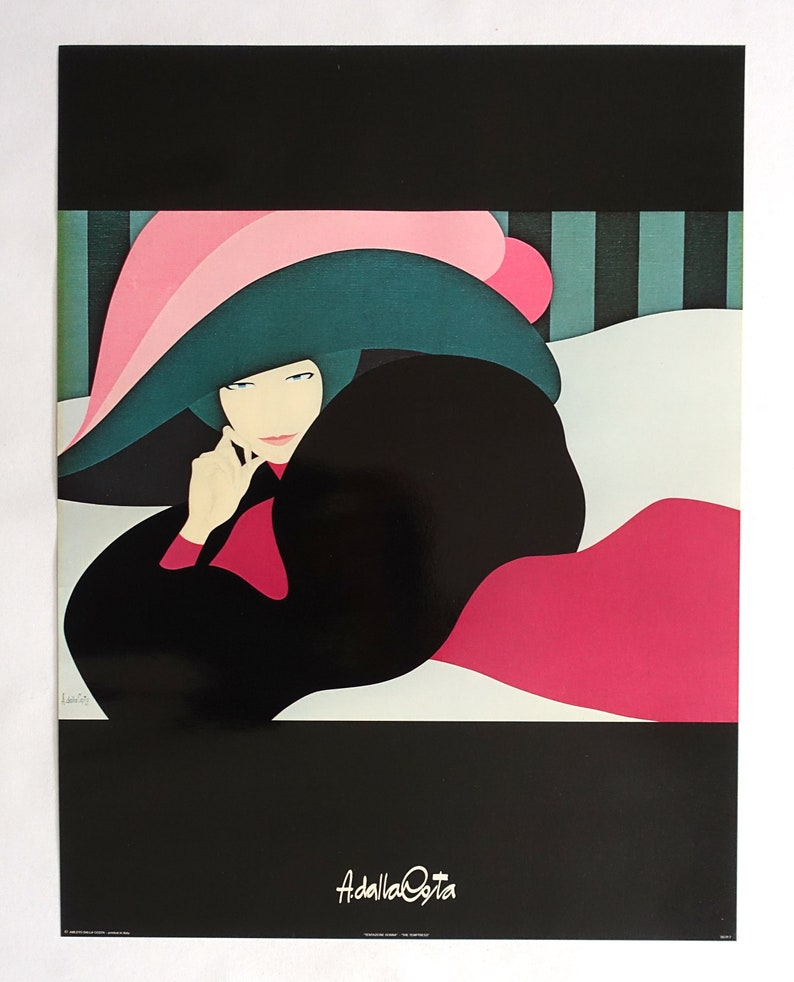 1980 Fashion Poster The Temptress by Amleto Dalla Costa Original Vintage Poster