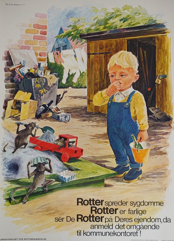 1960年代のネズミ駆除キャンペーンポスター - オリジナルヴィンテージ
