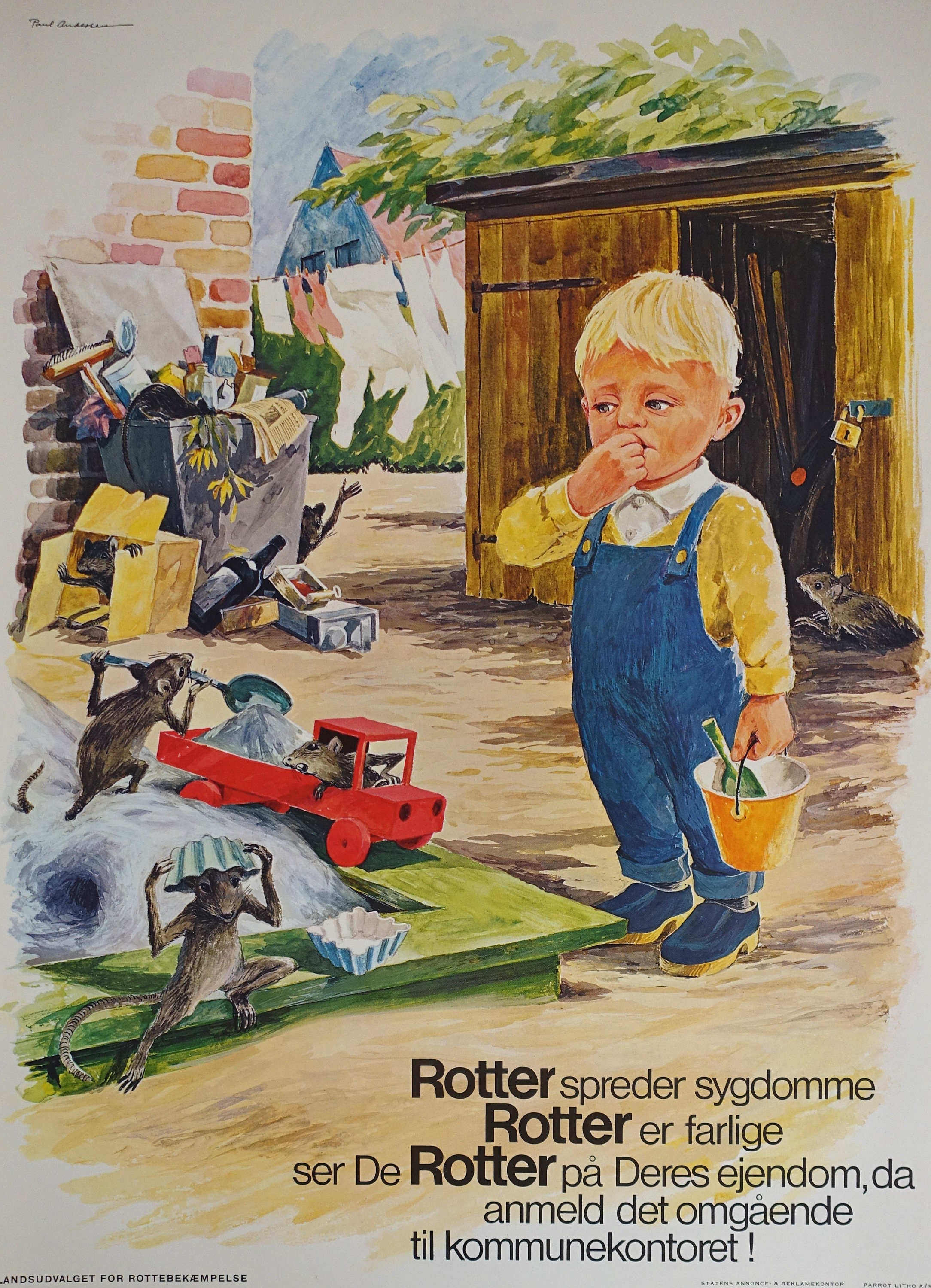 1960年代のネズミ駆除キャンペーンポスター - オリジナルヴィンテージ