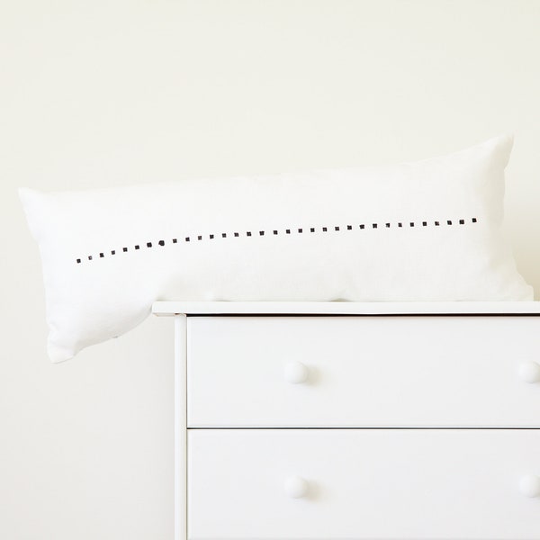 Long pillow cover black and off white - modern lumbar body pillow case
