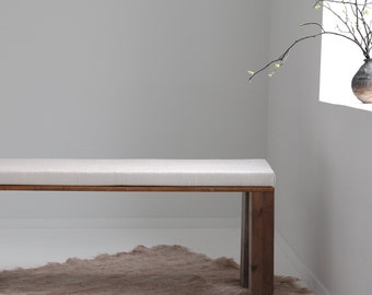 Bench cushion - custom chair pad - made to order modern box seat cushion by LinenSpace