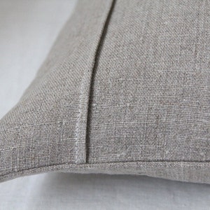 Natural undyed linen pillow case for decorative throw cushion striped burlap zippered linen pillowcase rustic bedding kissen 0015 image 4
