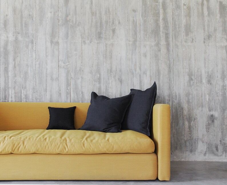 Linen black pillow cover 16x16 18x18 26x26 inches euro sham Etsy