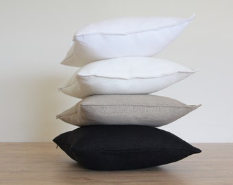 Linen pillow cover for decorative cushion with minimal flange by LinenSpace