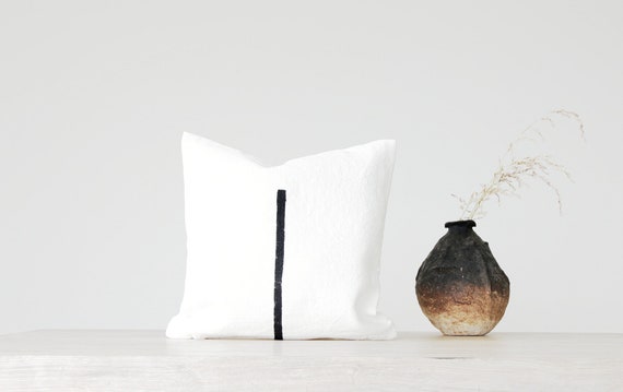Wabi sabi pillow cover for decorative Grey & White Pillow, Minimalist