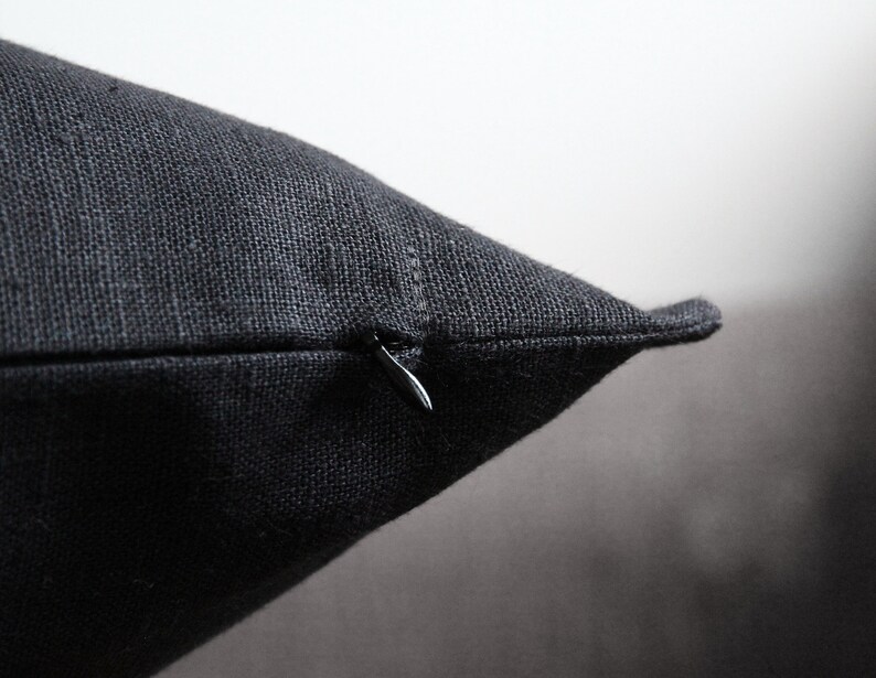 Linen black pillow cover 16x16 18x18 26x26 inches euro sham Etsy