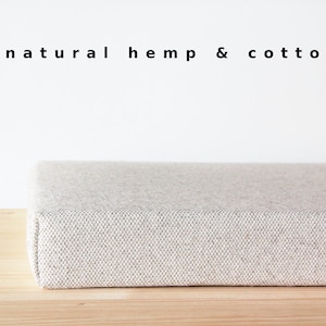Custom bench seat cushion with hemp cotton cover by LinenSpace
