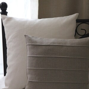Natural undyed linen pillow case for decorative throw cushion striped burlap zippered linen pillowcase rustic bedding kissen 0015 image 3