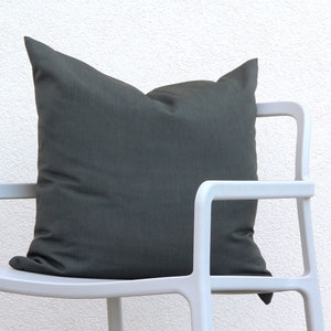 Dark gray charcoal outdoor pillow cover for patio