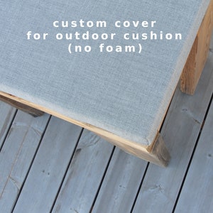 Custom cover for outdoor patio cushion by LinenSpace