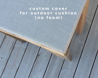 Custom cover for outdoor patio cushion by LinenSpace