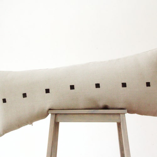 Black and White Linen Pillow Cover Scandinavian Modern Etsy