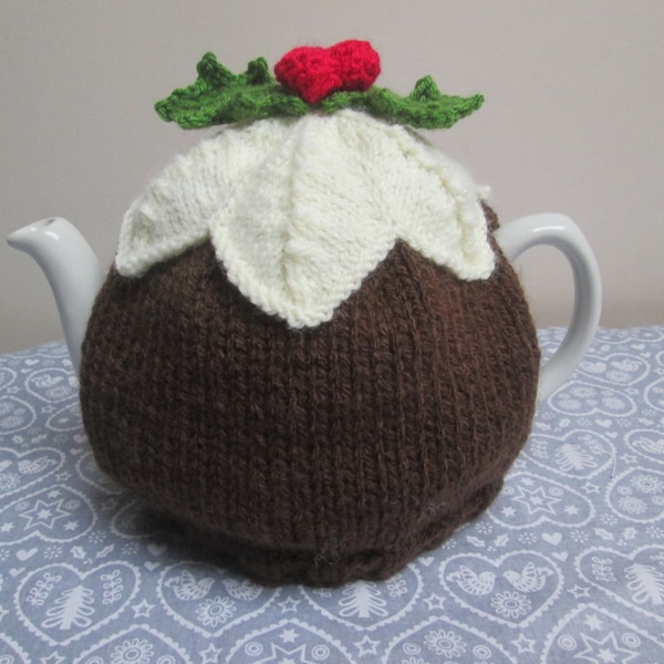 Hand Knitted Christmas Pudding Figgy Pudding Tea Cosy  Medium 5/6 Cups