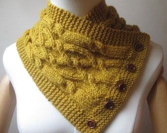 Hand Knitted Cable Neck Warmer ~ Snood ~ Aran Yarn