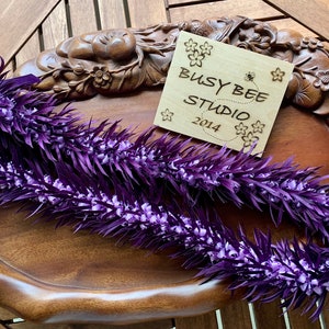 Hawaiian Dark Plum Purple and Lavender Ginger Ribbon Lei