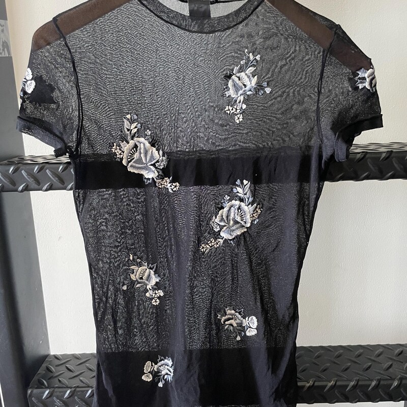 90s Floral mesh tee