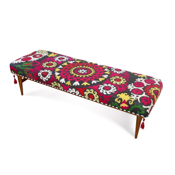 Suzani Bench Bohemian Furniture Eclectic Vintage Etsy