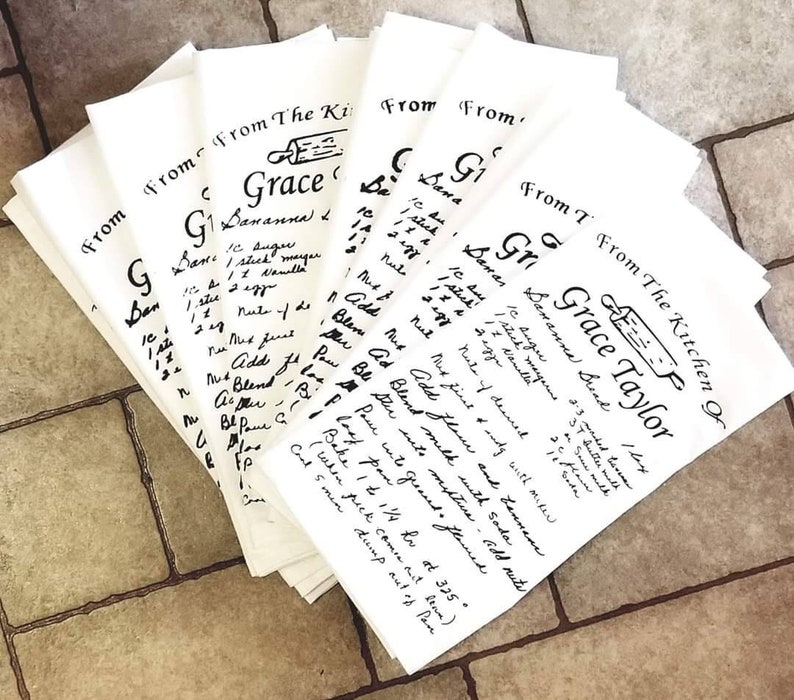 Custom Recipe Towels No Hidden Fees Free Design Multiple Etsy