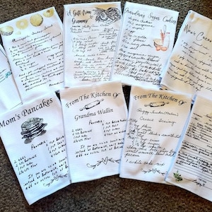 Custom recipe towels! No hidden fees, free design! Multiple recipes ok!FAST SHIP!