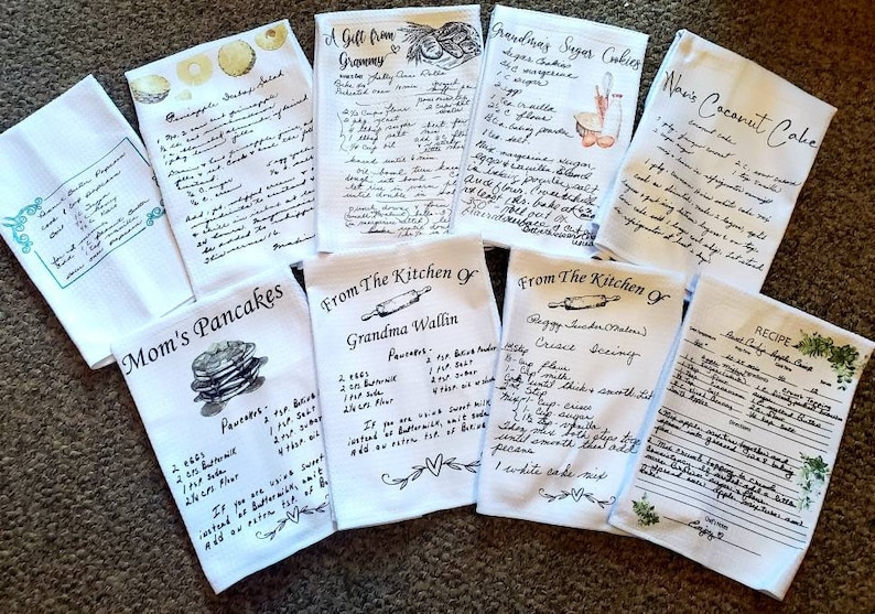 Custom Recipe Towels No Hidden Fees Free Design Multiple Etsy