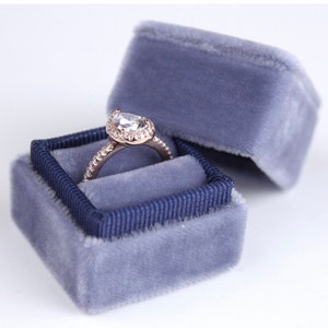 Blue Velvet Ring Box by The Family Joolz