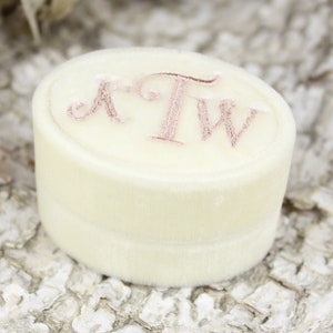 Three Letter Monogram on Oval Ring Box by The Family Joolz