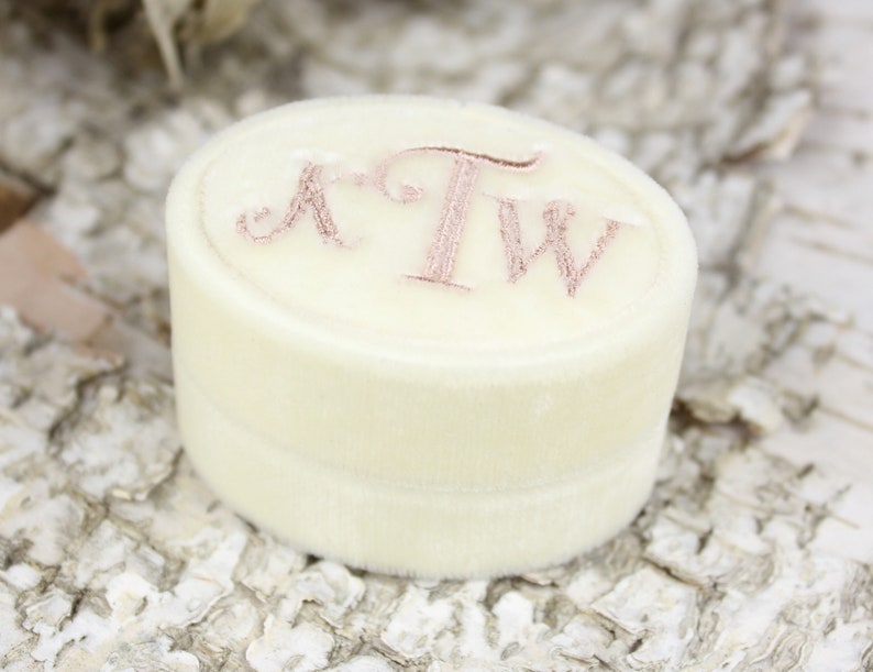 Three Letter Monogram on Oval Ring Box by The Family Joolz