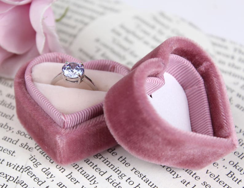 Heart Velvet Ring Box by The Family Joolz