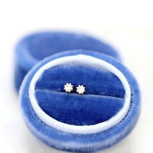 French Blue Velvet Ring Box, Wedding Ring Box, Wedding Gift, Engagement Ring Box, Heirloom Ring Box, French Blue Proposal Ring Box