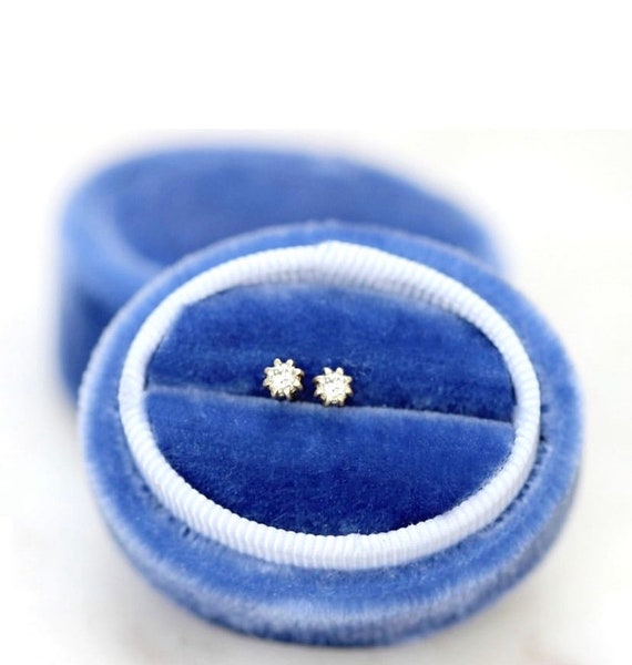 French Blue Velvet Ring Box, Wedding Ring Box, Wedding Gift, Engagement Ring Box, Heirloom Ring Box, French Blue Proposal Ring Box