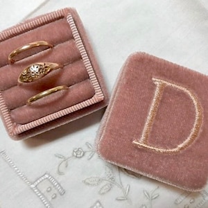Mauve Ring Box, Mauve Velvet Ring Box, Double Ring Box, Velvet Ring Box, Ring Box, Pink Ring Box, Engagement Ring Box