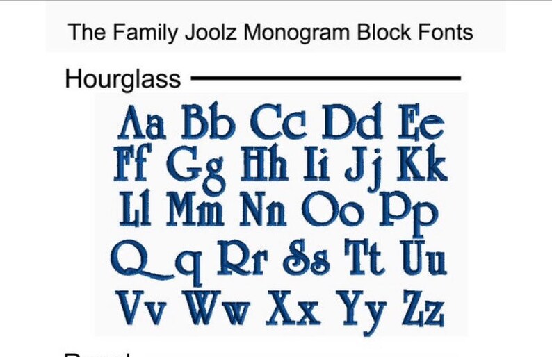 Hourglass Font Example by The Family Joolz