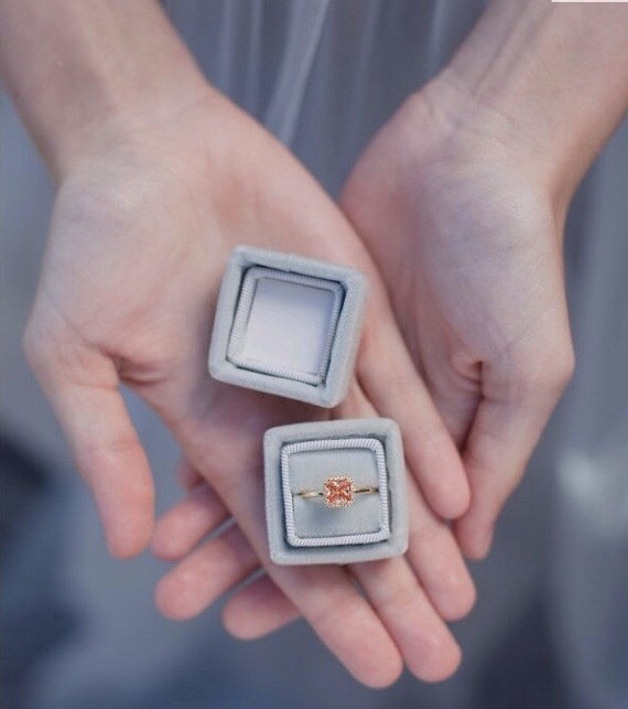 Ring Box, Antique Ring Box, Proposal Ring Box, Silver Ring Box, Gray Ring  Box, Vintage Ring Box