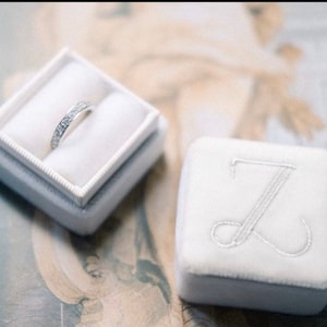 White Ring Box with Monogram by The Family Joolz