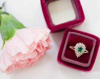 Wedding Ring Box, Proposal Ring Box, Wine Ring Box, Red Ring Box, Ring Bearer Box, Bridal Shower Gift, Originator of Design