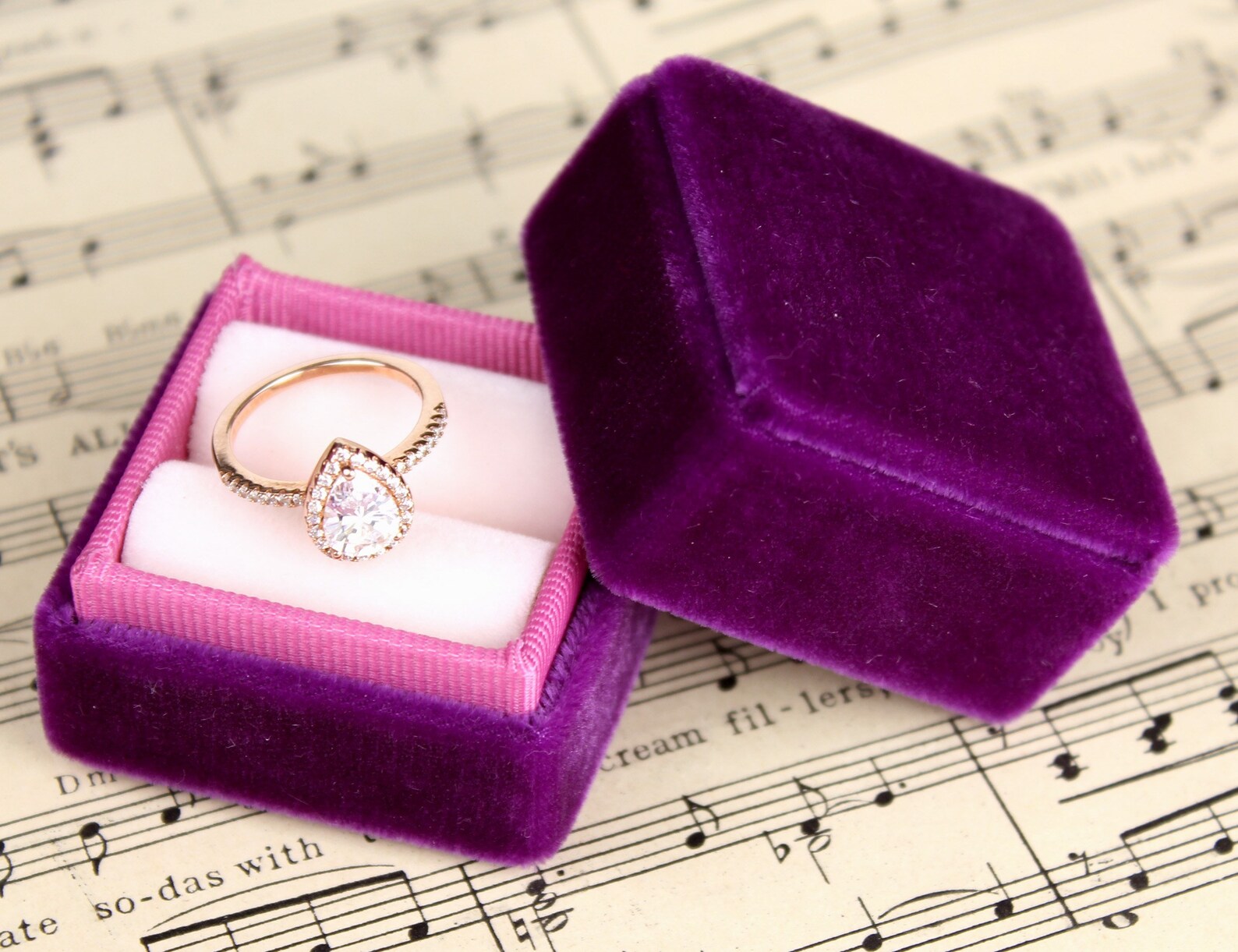 Wedding Ring Box Proposal Ring Box Vintage Ring Box Etsy