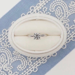 Cream Oval Ring Box by The Family Joolz